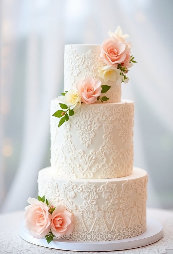 elegant lace floral cake
