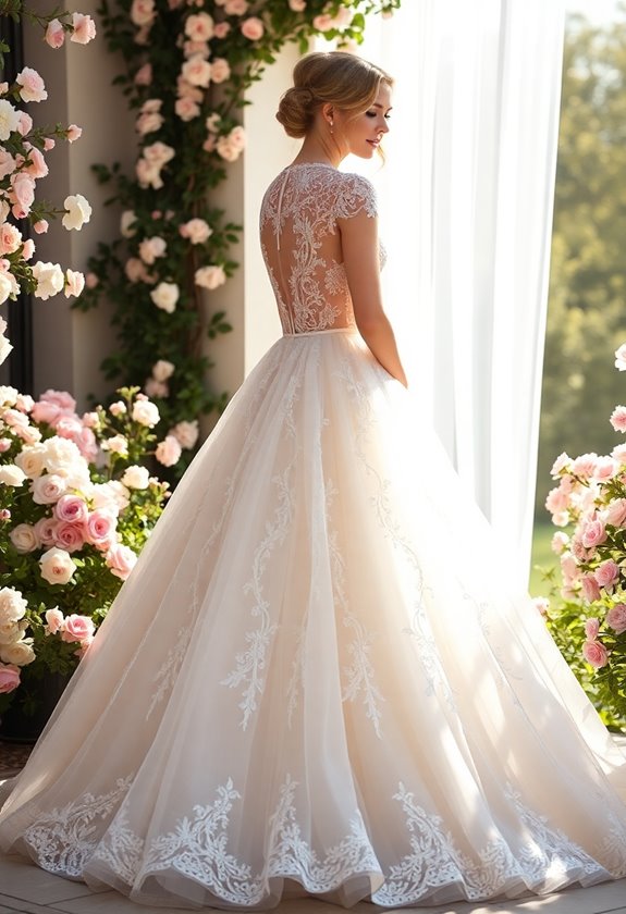 elegant lace tulle ballgown