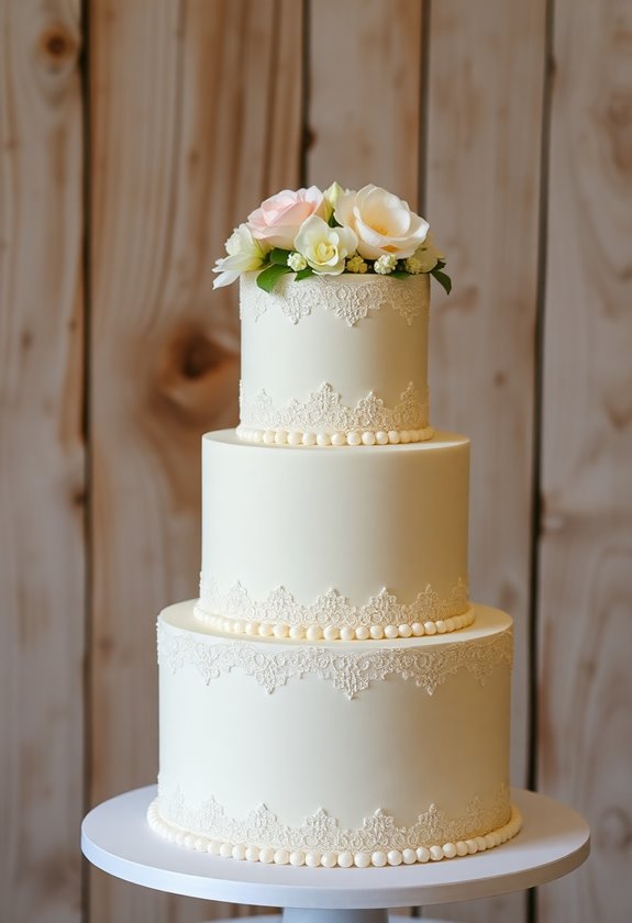 elegant lace wedding cakes
