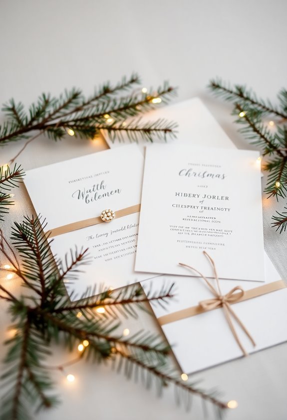 elegant minimalist christmas invites