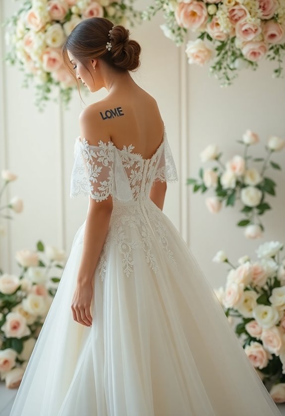 elegant off the shoulder bridal style
