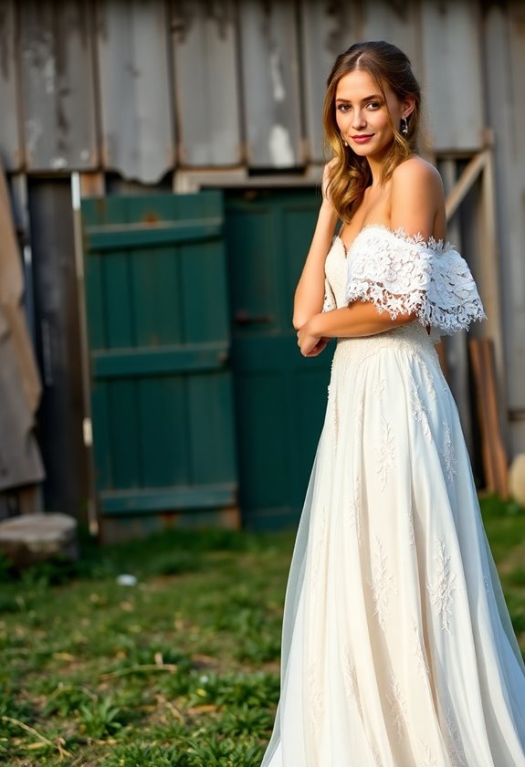 elegant off the shoulder gowns