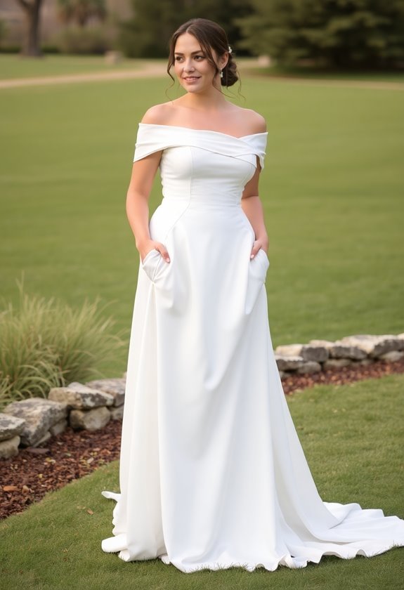 elegant off the shoulder practicality