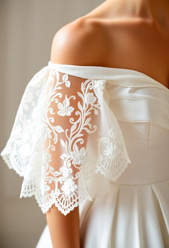 elegant off the shoulder wedding dress