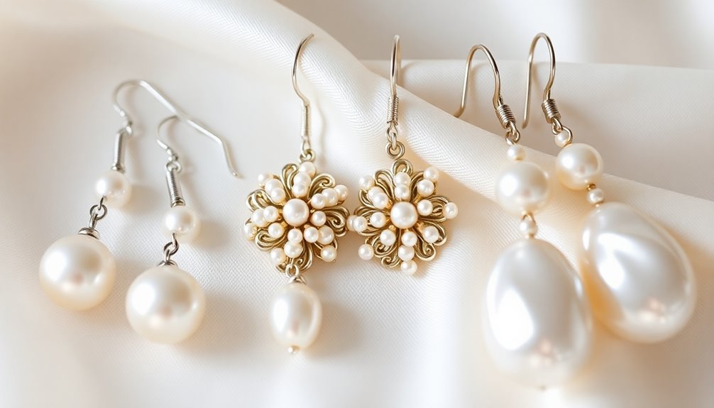 elegant pearl bridal earrings