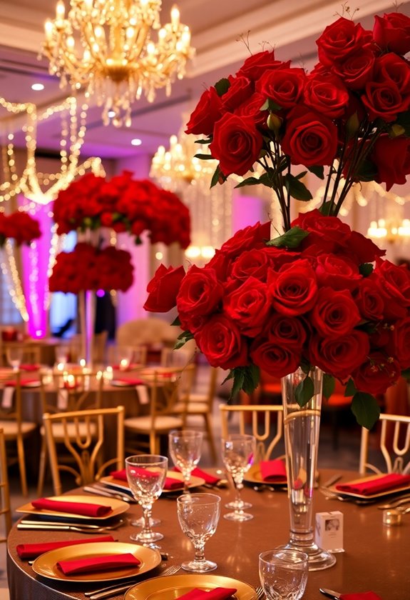 elegant red and gold