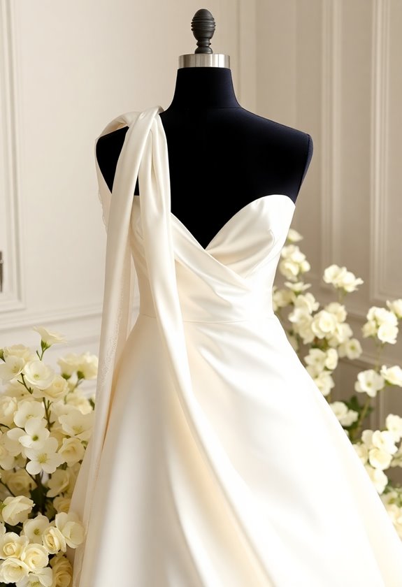 elegant satin sweetheart gown