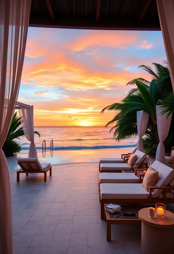 elegant sunsets at beach clubs