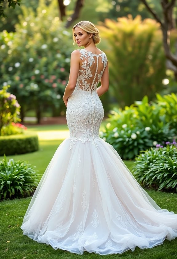 elegant tulle overlay gown