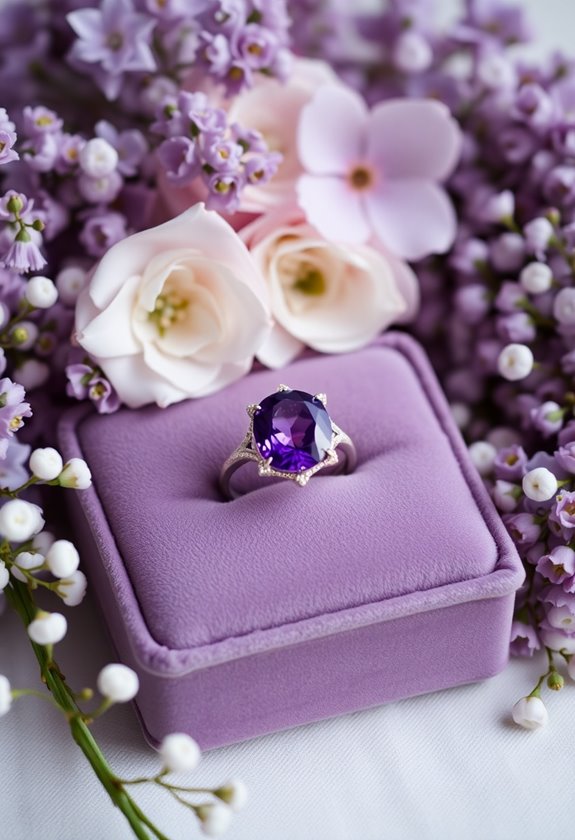 elegant unique amethyst engagement