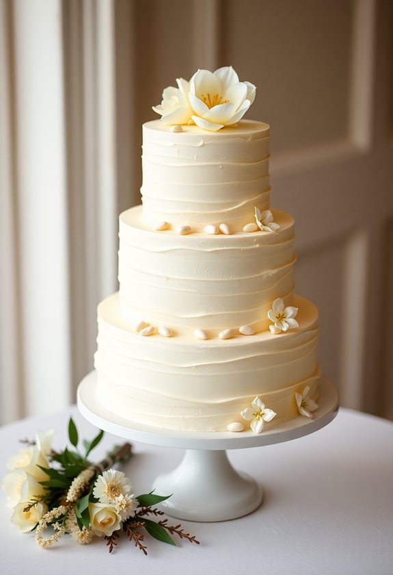 elegant vanilla wedding cake