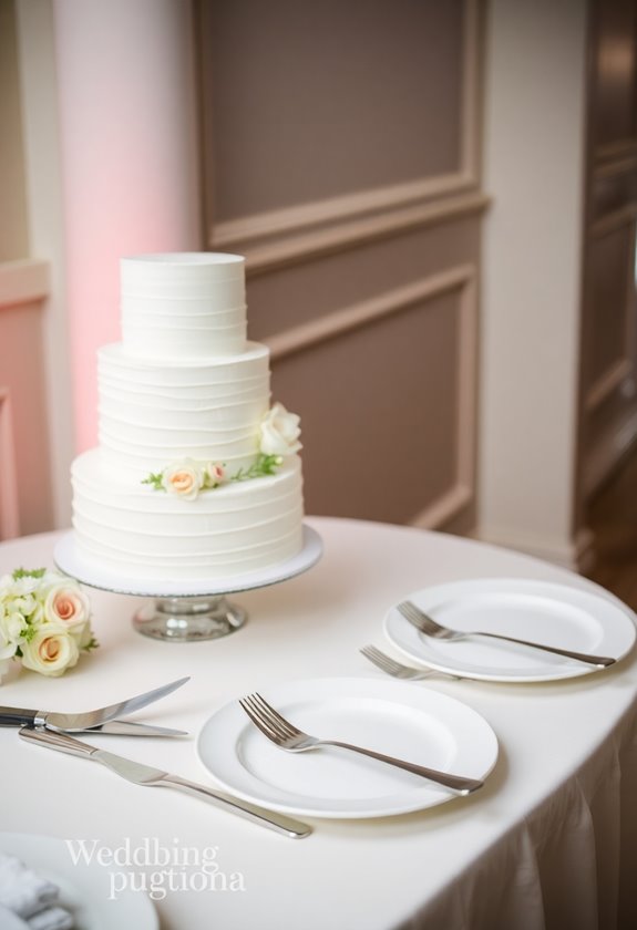 elegant wedding cake presentation