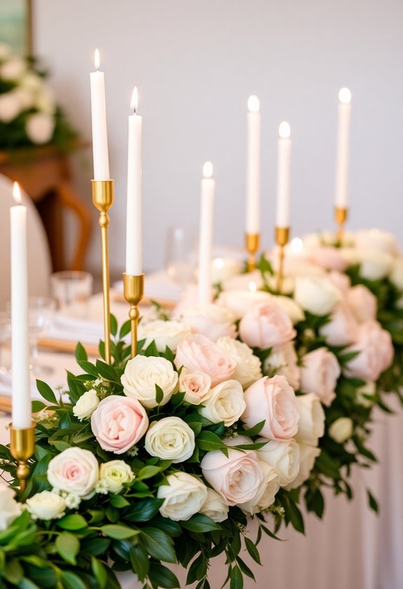 elegant wedding table garlands