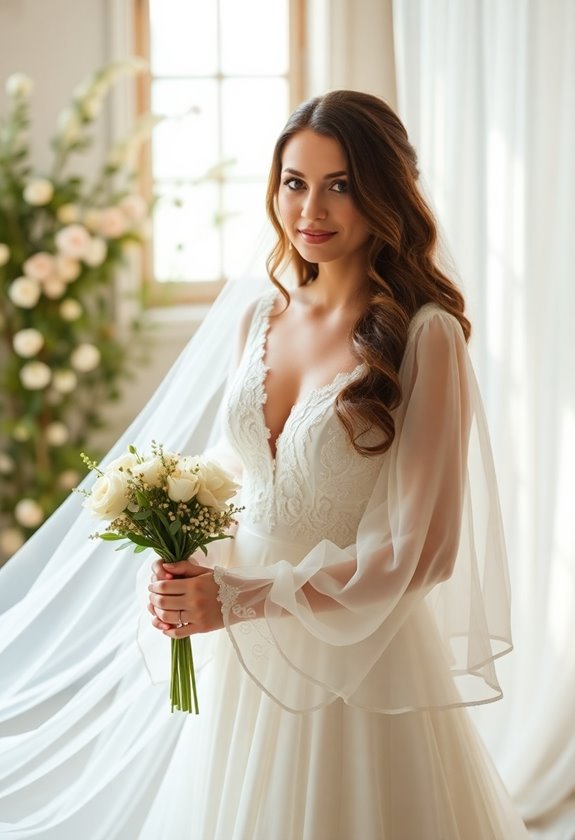 elegant whimsical bell sleeves