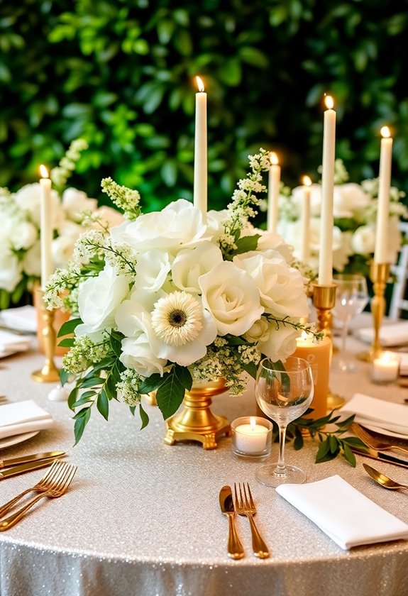 elegant white and gold