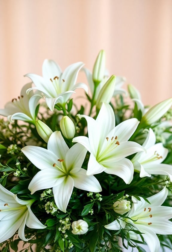 elegant white lilies wedding