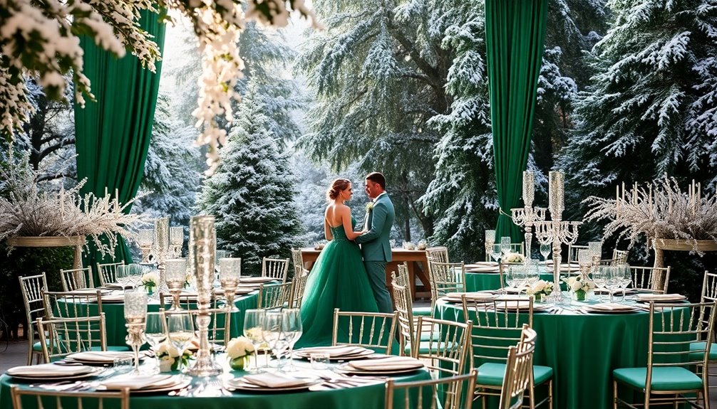 emerald and silver wedding elegance