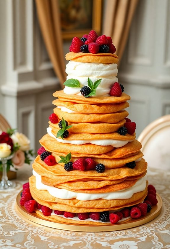 exquisite layered pastry dessert