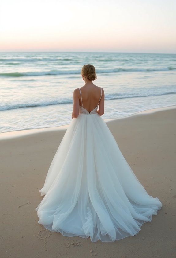 fairytale beach wedding gown