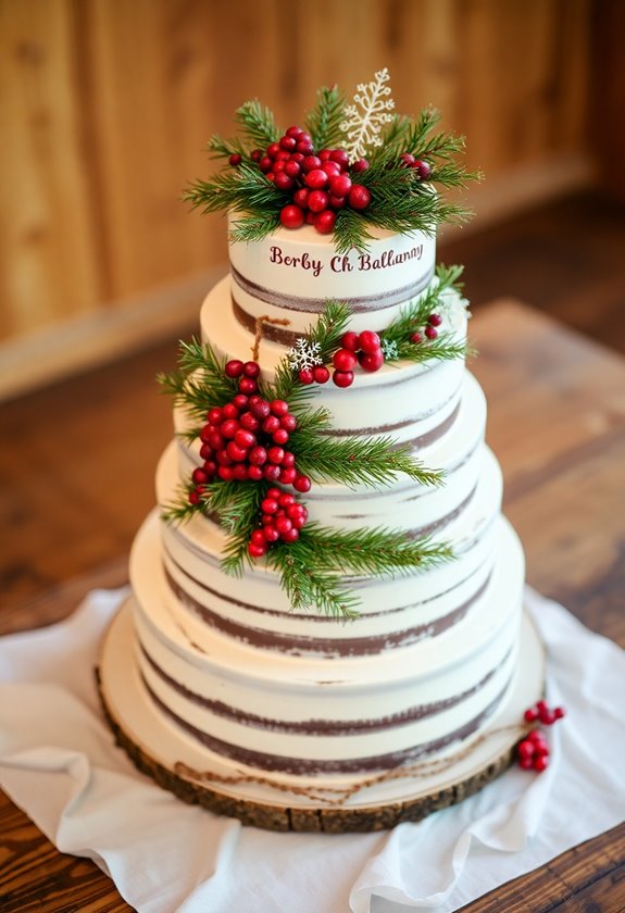 festive christmas wedding cakes