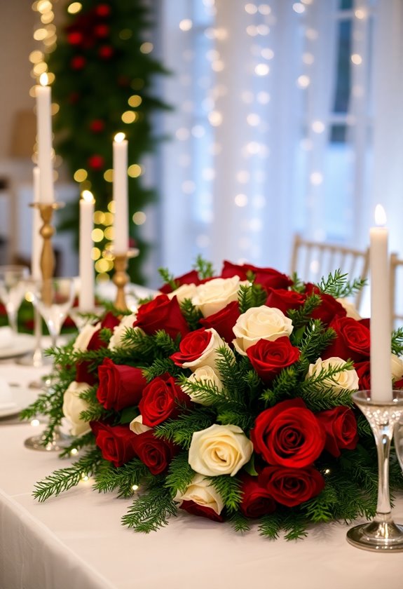 festive christmas wedding flowers