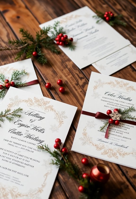 festive wedding invitation design