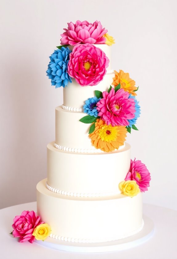 floral wedding cake accents