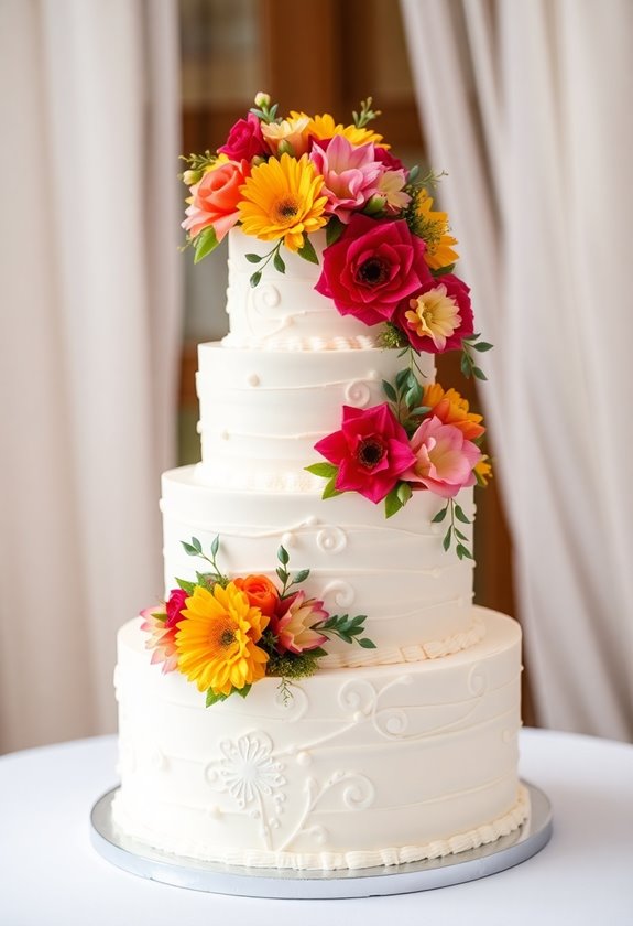 floral wedding cake decoration