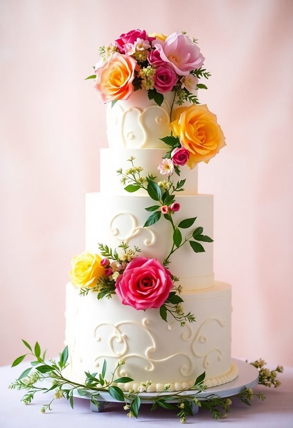 floral wedding cake designs