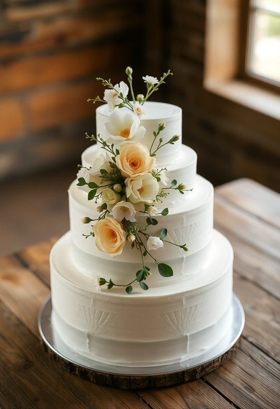 fresh flowers enhance cakes