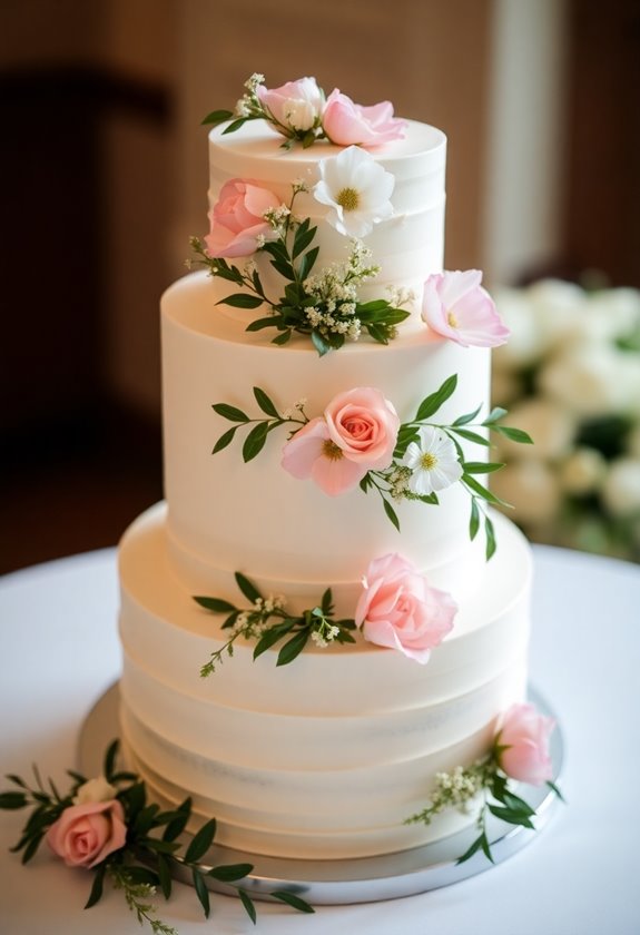 fresh flowers enhance cakes