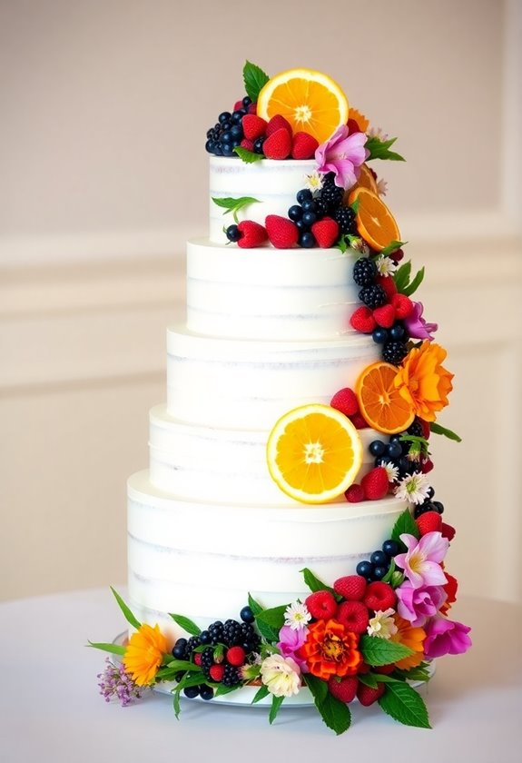 fresh fruit cake arrangement