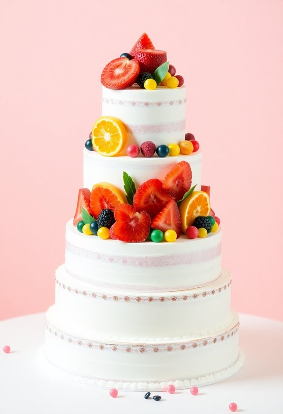fruity candy wedding cake