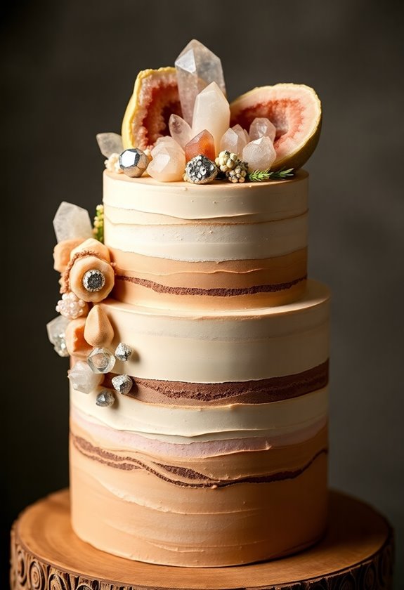 geode wedding cake accents