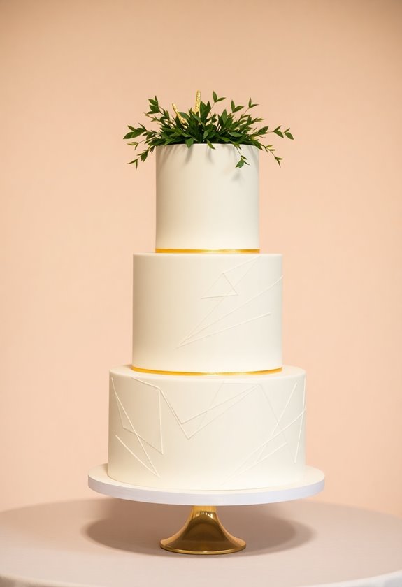 geometric modern wedding cakes