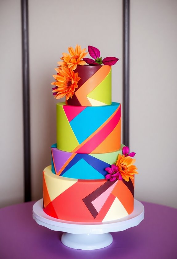 geometric wedding cake designs