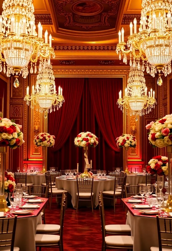 glamorous hollywood wedding details