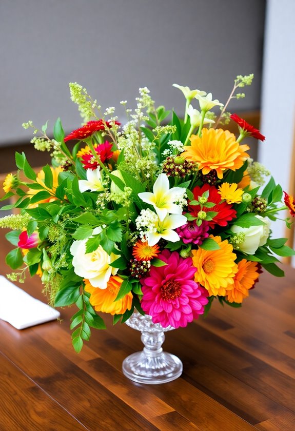 greenery enhances wedding centerpieces