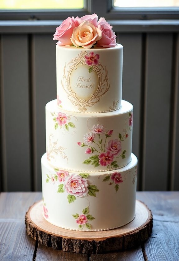 hand painted wedding cake designs