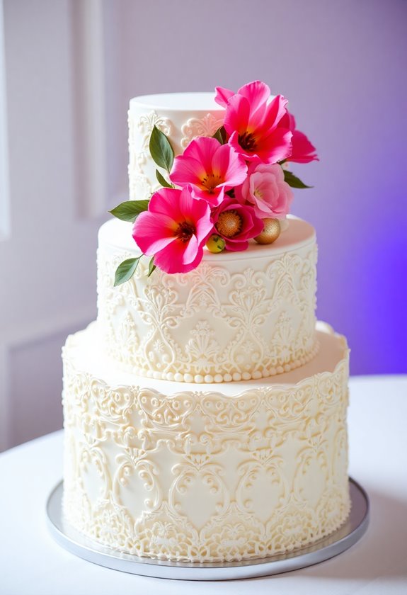 intricate fondant wedding details