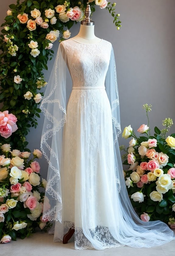 lace tea length bridal gown