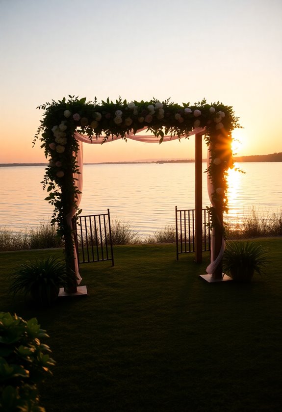 lakeside wedding with nature