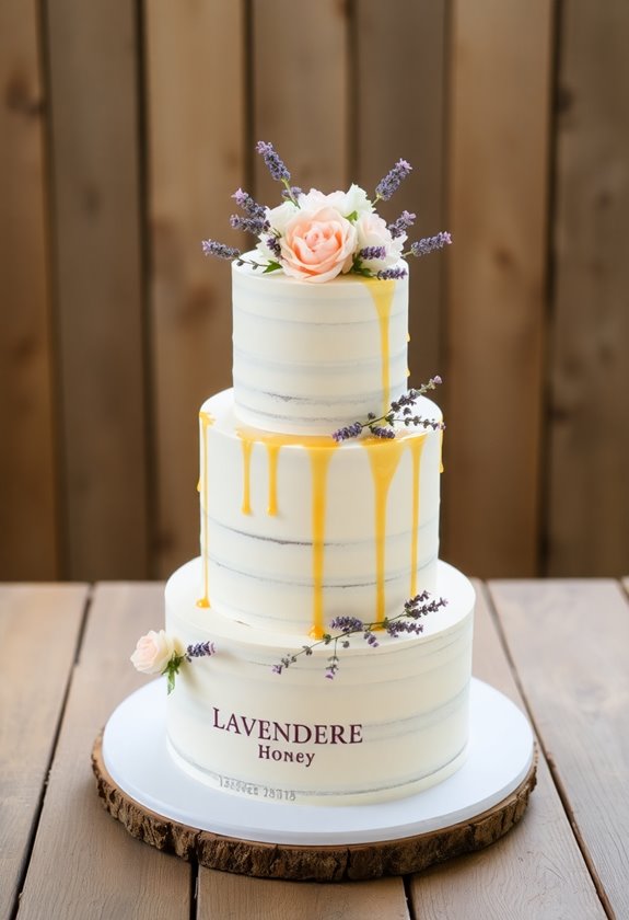 lavender honey wedding cake