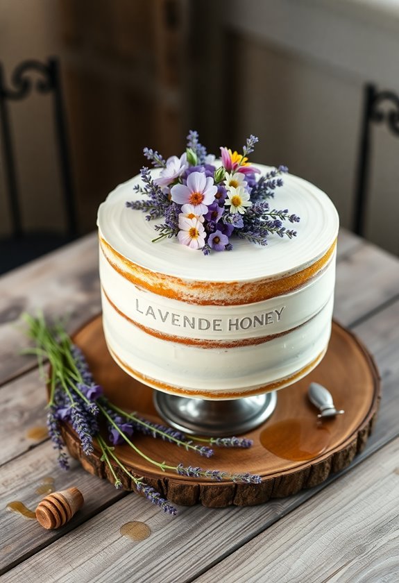 lavender honey wedding cake