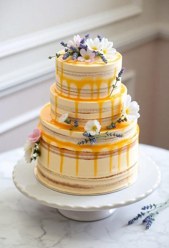lavender honey wedding cake