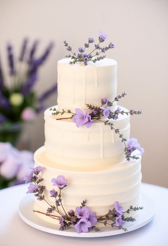 lavender infused vanilla wedding cake