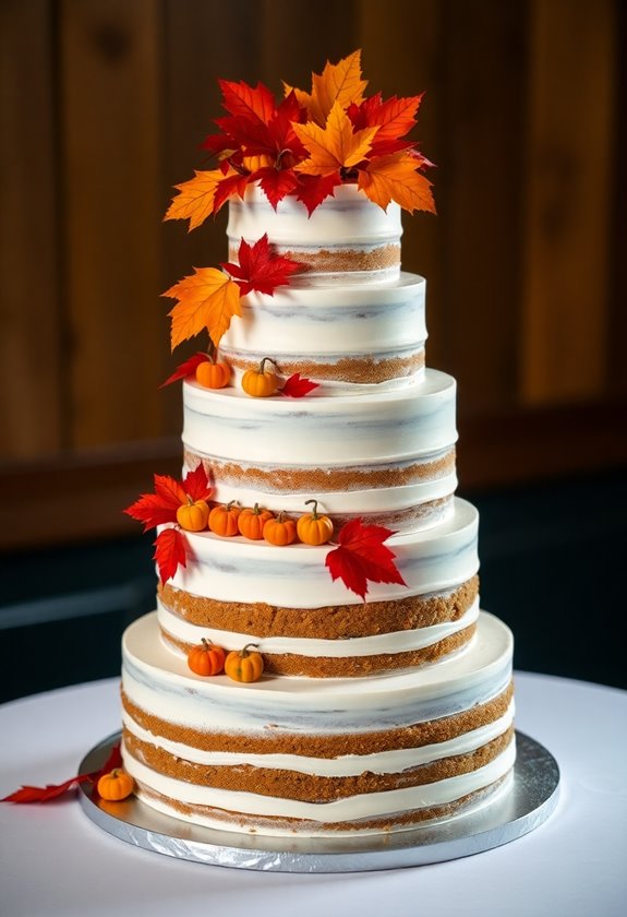 layered autumn wedding cake