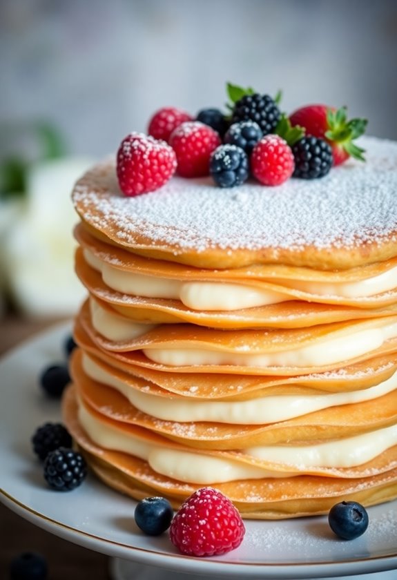 layered pastry wedding cake