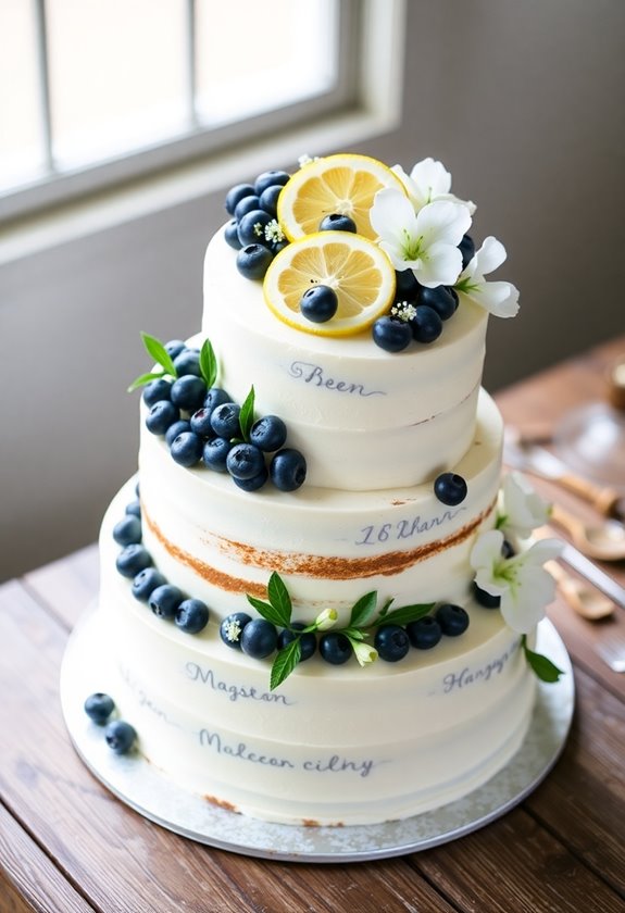 lemon blueberry wedding cake