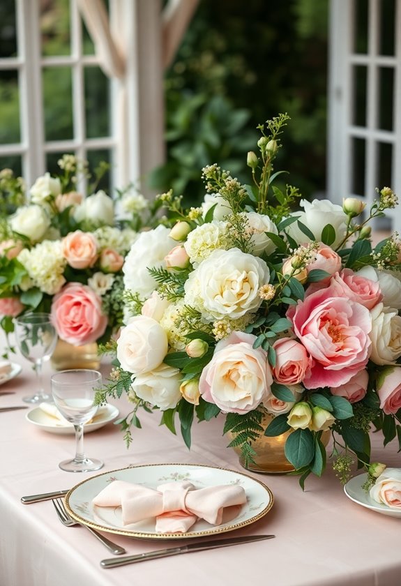 lush floral arrangements outdoors